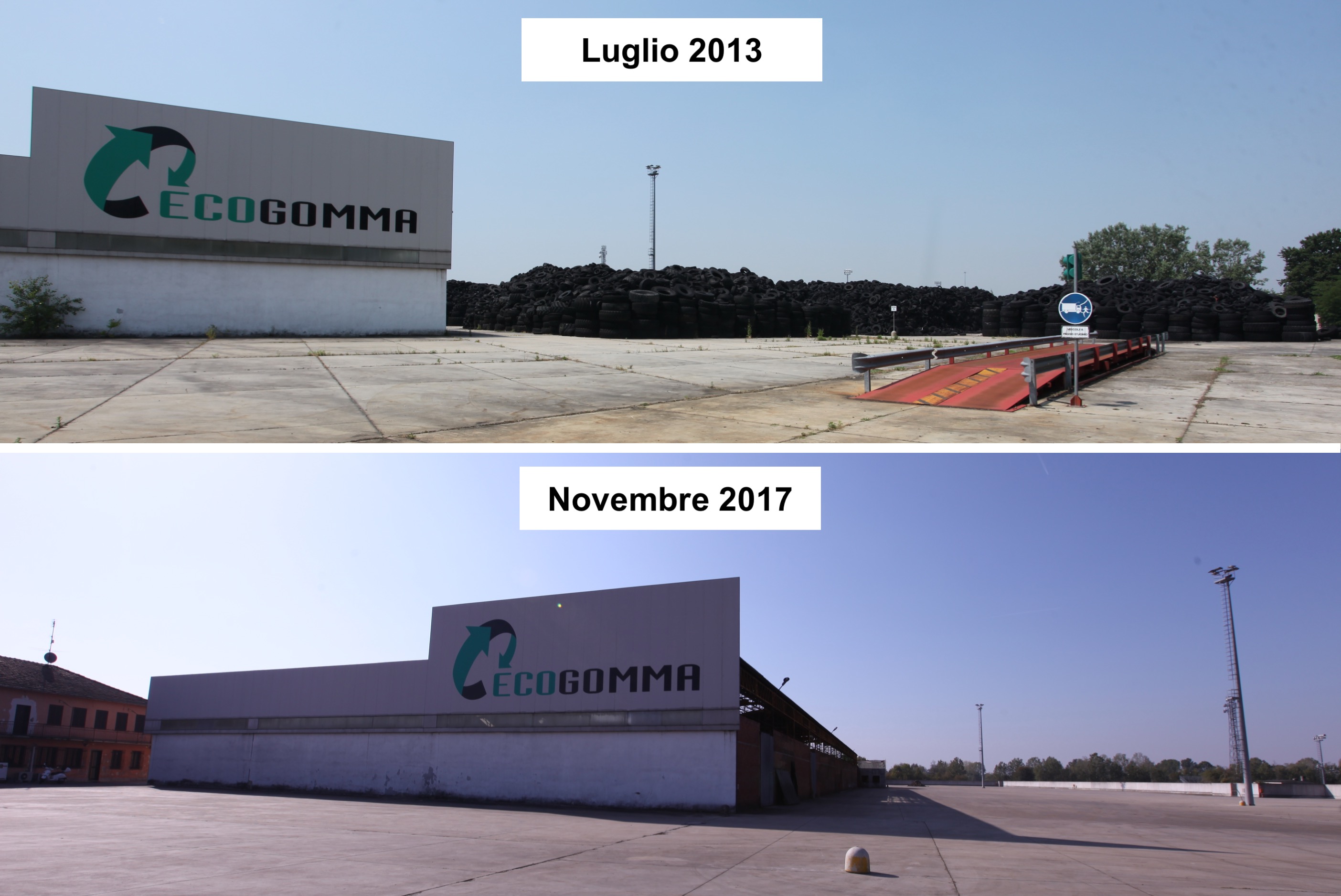 Finito l'incubo delle 40.000 tonnellate di pneumatici abbandonate a Castelletto di Branduzzo, vicino Pavia
